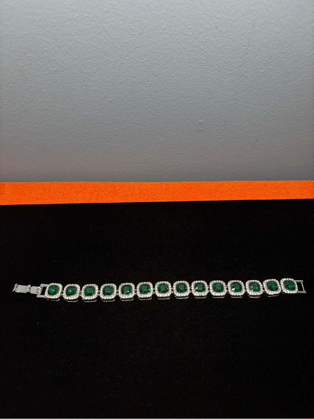 Emerald Green Cubic Zirconia Tennis Bracelet